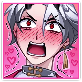 😤 anime, sticker, cartoon, heart, emotions, devil, horns telegram sticker