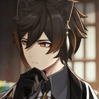 📎 Zhongli Genshin Impact genshin impact, zhongli, anime, video game, character, cat ears telegram sticker