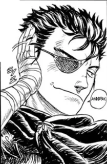 🖤 Guts Berserk Hmph manga, anime, sword, warrior, one-eye whatsapp sticker