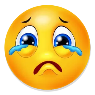 😢 Emoji, Triste, Chorando, Lágrimas, Emocional, Rosto telegram sticker