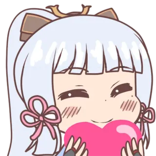 ❤️ Ayaka Genshin Impact anime, lindo, corazón, Ayaka, Genshin Impact, sticker telegram sticker