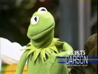 🤨 Kermit 03.18.75 CARSON ENTERTAINMENT GROUP カーミット, マペット, カエル, エンタメ, カーソン, テレビ telegram sticker