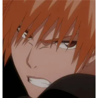 💈 Ichigo Kurosaki Bleach Anime, Manga, Ichigo, Bleach, orange Haare, wütend, entschlossen whatsapp sticker