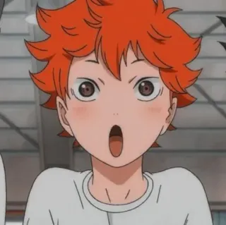 😳 Hinata Shoyo Haikyuu!! аниме, манга, Хината Шоё, Волейбол!!, волейбол, в шоке, удивлен telegram sticker