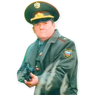🔫 militair, officier, wapen, geweer, rusland, uniform telegram sticker