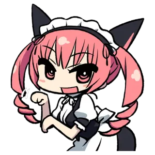 😺 anime, catgirl, cute, maid, kawaii telegram sticker