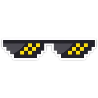😎 sonnenbrille, pixel, meme, deal with it, brille, swag telegram sticker