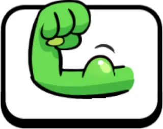 💪 arm, spier, flex, groen, emoji telegram sticker