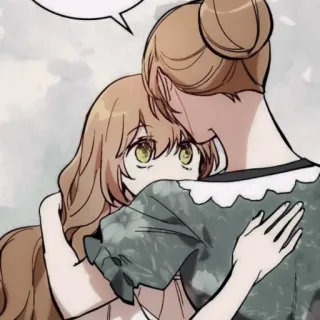 ✖️ hug, cartoon, anime, friendship, love, embrace telegram sticker