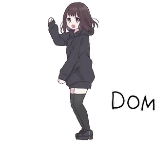 💃 DOM Anime, Mädchen, Kawaii, Sticker, Animiert whatsapp sticker