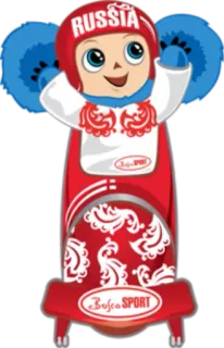 ⛷ Russia mascote, Jogos Olímpicos, bobsled, Sochi, Rússia, esporte telegram sticker