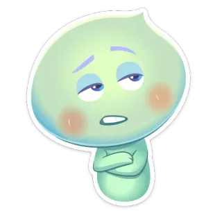 ▫️ 22 Soul déçu, dessin animé, personnage, autocollant telegram sticker