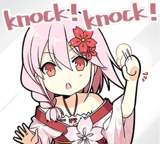 😮 knock! knock! bater, anime, fofo, menina, adesivo whatsapp sticker