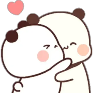 🤗 mignon, panda, amour, cœur, câlin, dessin animé, relation telegram sticker