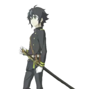 🙃 Yuichiro Hyakuya Owari no Seraph Anime, Zwaard, Militair, Demon, Yuichiro, Hyakuya, Donker telegram sticker