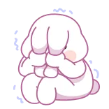 😨 伤心, 哭泣, 兔子, 可爱, 卡哇伊, 情感, 孤独 whatsapp sticker