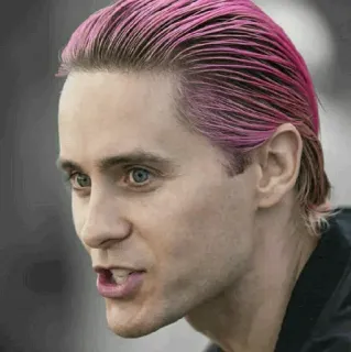 ✖️ Jared Leto person, actor, man, portrait, celebrity, pink hair telegram sticker