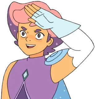 🙋‍♂️ Glimmer She-Ra and the Princesses of Power Glimmer, She-Ra, Princesses of Power, cartoon, salute, character telegram sticker