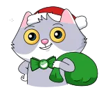 🎅 แมว, คริสต์มาส, หมวกซานต้า, หูกระต่าย, สัตว์, การ์ตูน telegram sticker