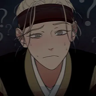 🤨 estilo anime, confuso, pontos de interrogação, webtoon, estilo asiático, ruborizado, ilustração, desenho animado telegram sticker
