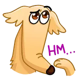 🤔 WUT cachorro, desenho animado, fofo, animal, triste, pensando, engraçado telegram sticker