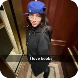 ❤️ Billie Eilish I love boobs telegram sticker