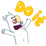 💪 DO IT motivazionale, incoraggiamento, animali cartoni animati, fallo, positivo whatsapp sticker