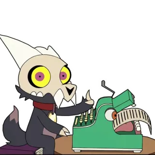 😳 King The Owl House kartun, animasi, lucu, karakter, mesin tik, menulis telegram sticker