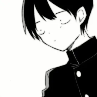 🗞 Anime, Mangá, Personagem, Menino, Preto e branco, Retrato telegram sticker