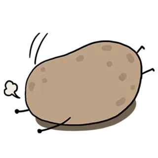 😐 Kartoffel, Cartoon, Essen, Gemüse, Illustration telegram sticker