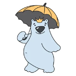 ☂️ หมี, ร่ม, น่ารัก, การ์ตูน, สัตว์, สติกเกอร์ telegram sticker