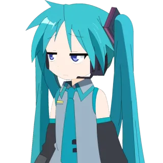 😒 Hatsune Miku Anime, Vocaloid, Manga, Hatsune Miku, Musik telegram sticker