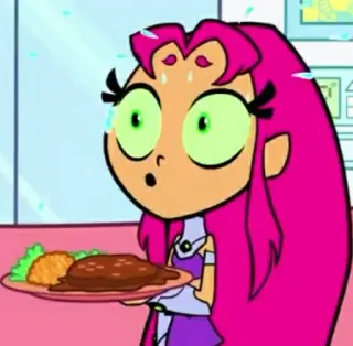 ✨ Starfire Teen Titans Go! Cartoon, Starfire, Eten, Teen Titans, geschokt telegram sticker