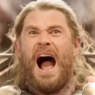 😱 Thor Thor, rabbia, faccia, film telegram sticker