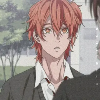 🏮 anime, boy, orange hair, cartoon, manga telegram sticker