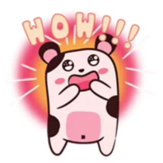 😯 WOW!!! mignon, animal, wow, dessin animé, expression, étonnement, autocollant whatsapp sticker