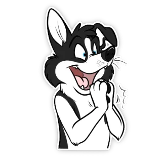 👏 desenho animado, cachorro, furry, feliz, animal whatsapp sticker