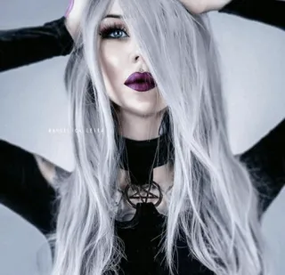 🗝 goth, pentagram, fashion, alternative, woman, makeup, emo telegram sticker