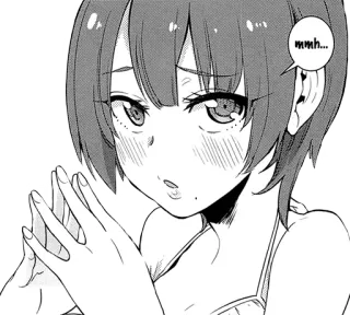 😳 mmh... アニメ, 女の子, マンガ, 漫画, かわいい whatsapp sticker
