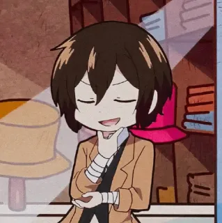 🥐 Dazai Osamu Bungou Stray Dogs Anime, Manga, Bungou Stray Dogs, Dazai Osamu, Chibi, Kawaii whatsapp sticker