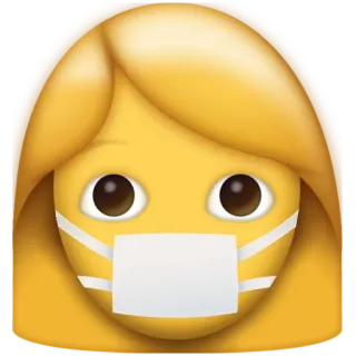 👩 Emoji, Wajah bermasker, Masker, Kesehatan, Perlindungan, Keamanan whatsapp sticker