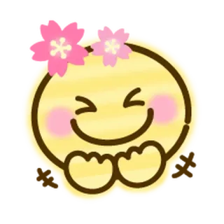 🌸 Emoticon, Sorriso, Kawaii, Fofo, Flores telegram sticker