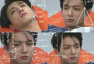 🦋 Απ С = 2πτ V sinx+C Meme, confundido, matemáticas, ecuaciones, pensando, expresión whatsapp sticker