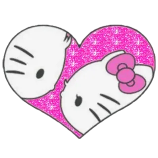 💋 Hello Kitty Hello Kitty, каваий, сердце, Sanrio, милый telegram sticker