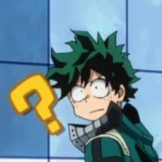 🥦 Izuku Midoriya My Hero Academia Anime, Domanda, Confuso, My Hero Academia, Izuku Midoriya, Deku, Sorpreso telegram sticker