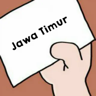 🥐 Jawa Timur Jawa Timur, Jawa Timur, Indonesia, provinsi, tangan kartun, tanda, nama tempat telegram sticker