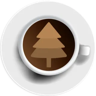 🌲 coffee, tree, cup, drink, caffeine, beverage telegram sticker