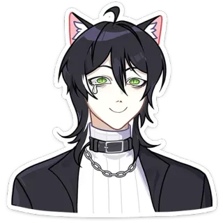 🥲 애니메이션, 고양이 귀, 만화, 캐릭터, 만화 telegram sticker
