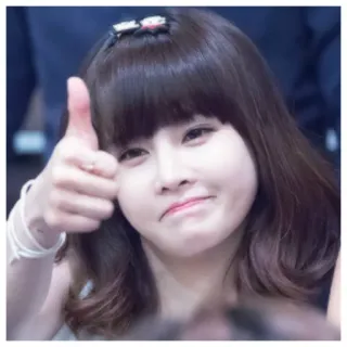 👍 wanita, potret, jempol, gadis, rambut, orang, korea telegram sticker