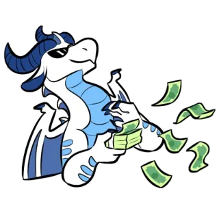 💸 龙, 钱, 卡通, 贴纸, 财富, 金融 telegram sticker